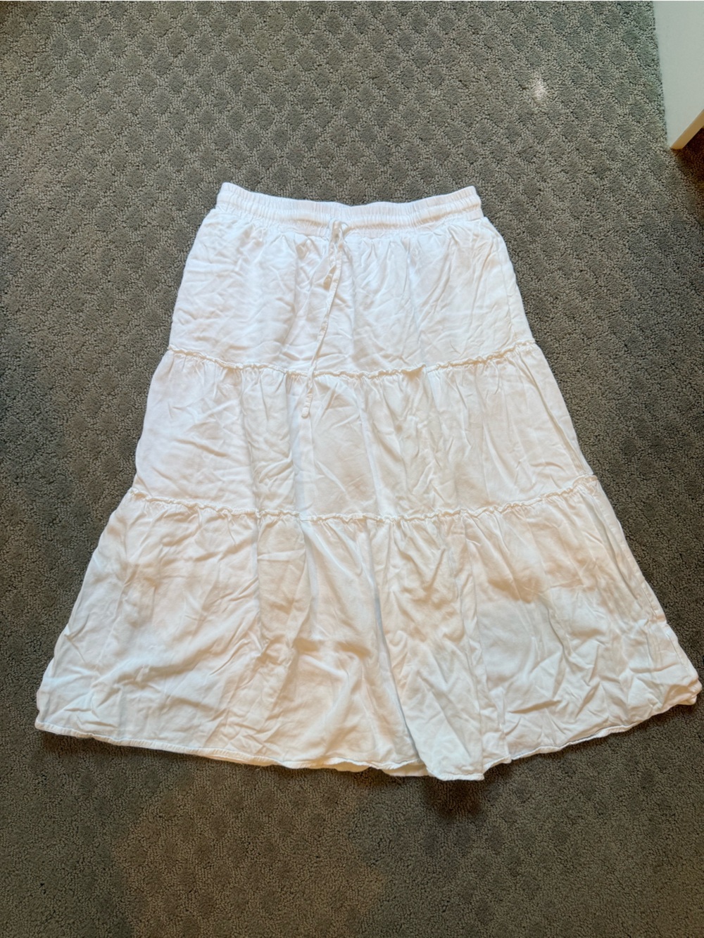 FA White Elastic Waist Skirt with Lining